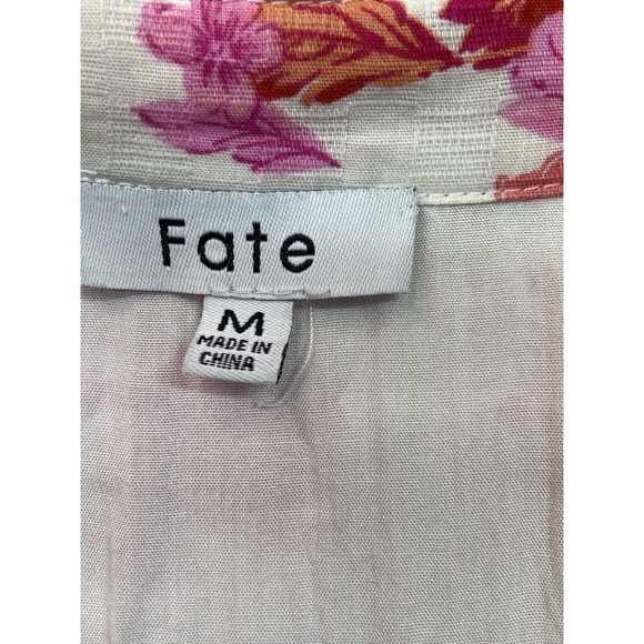 Fate Dress Womens Medium White Pink Flowers Cotton Babydoll Romantic Feminine - Picture 7 of 12